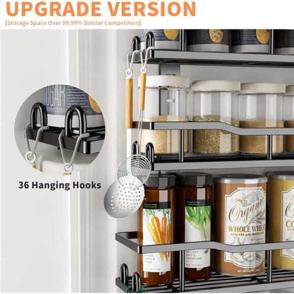 Over Door Pantry Organizer 9 Tier Adjustable Storage Rack Kitchen Bathroom Laund - Picture 3 of 7